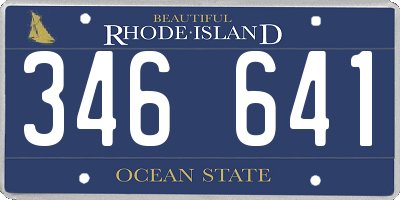 RI license plate 346641