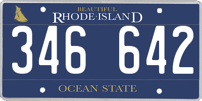RI license plate 346642