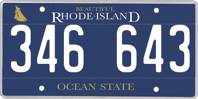 RI license plate 346643