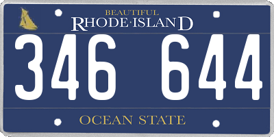 RI license plate 346644