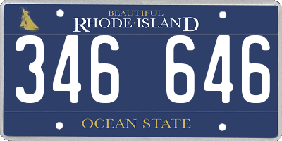 RI license plate 346646