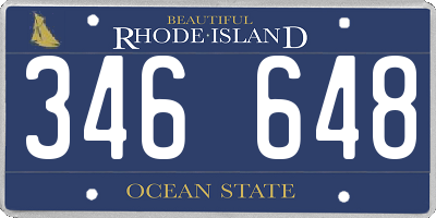 RI license plate 346648