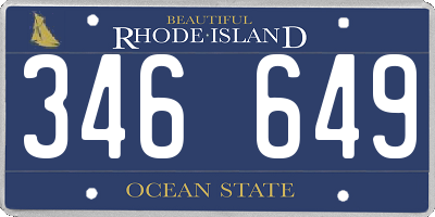 RI license plate 346649