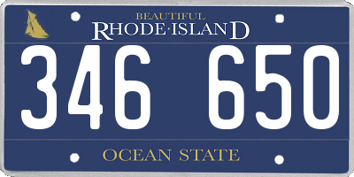 RI license plate 346650