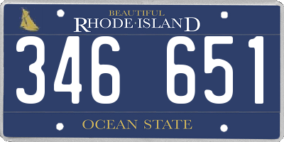 RI license plate 346651