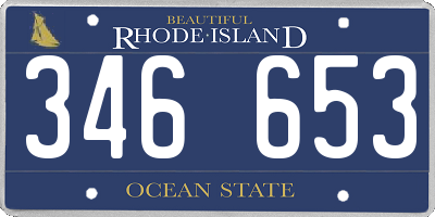 RI license plate 346653