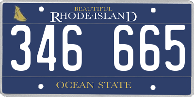 RI license plate 346665