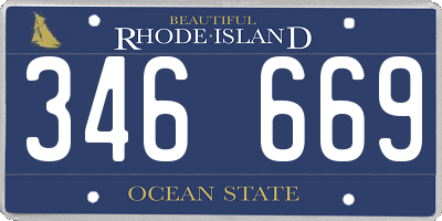 RI license plate 346669