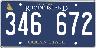 RI license plate 346672