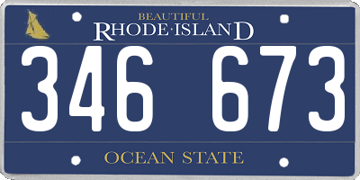 RI license plate 346673