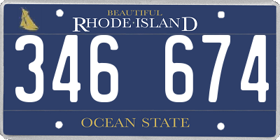 RI license plate 346674