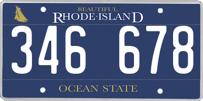 RI license plate 346678