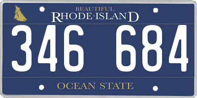 RI license plate 346684