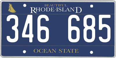 RI license plate 346685