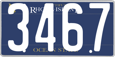 RI license plate 3467