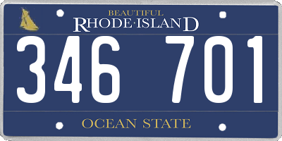 RI license plate 346701