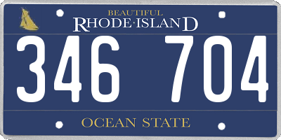 RI license plate 346704