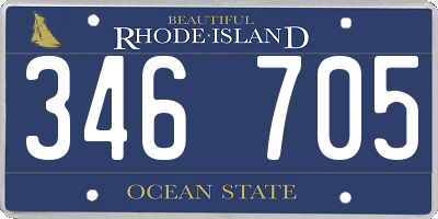 RI license plate 346705