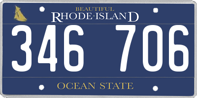 RI license plate 346706