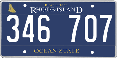 RI license plate 346707