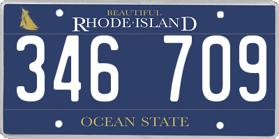 RI license plate 346709