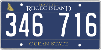 RI license plate 346716
