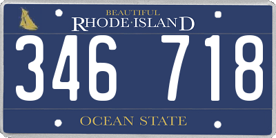 RI license plate 346718