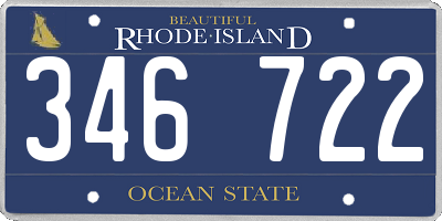 RI license plate 346722