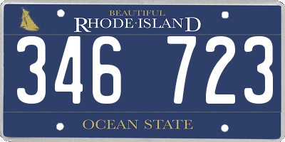 RI license plate 346723