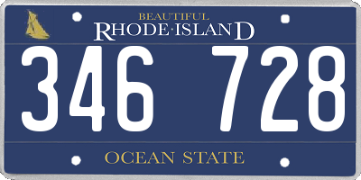 RI license plate 346728