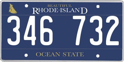 RI license plate 346732