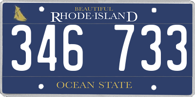 RI license plate 346733