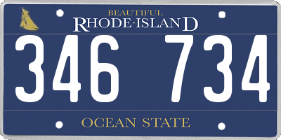 RI license plate 346734