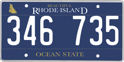 RI license plate 346735