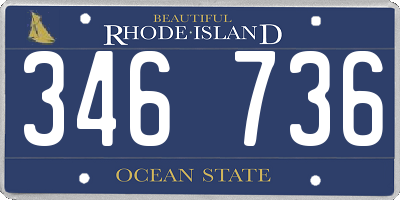 RI license plate 346736