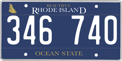 RI license plate 346740