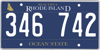 RI license plate 346742