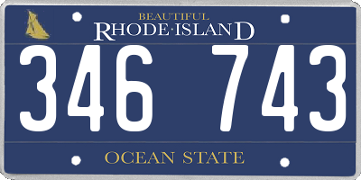RI license plate 346743