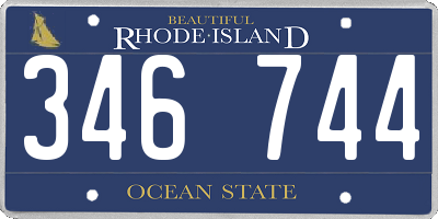 RI license plate 346744