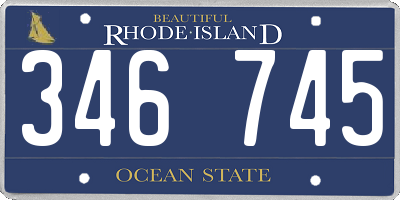 RI license plate 346745