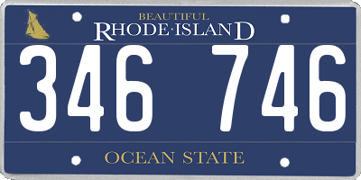 RI license plate 346746