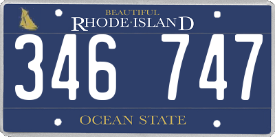 RI license plate 346747