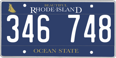 RI license plate 346748