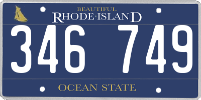 RI license plate 346749