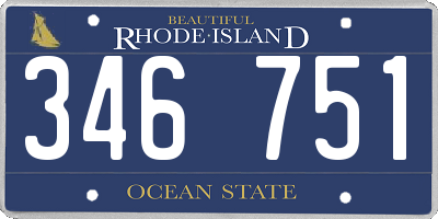 RI license plate 346751