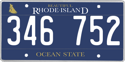 RI license plate 346752