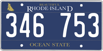 RI license plate 346753