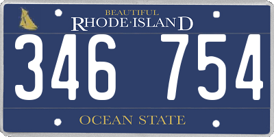 RI license plate 346754