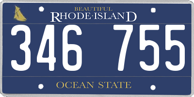 RI license plate 346755