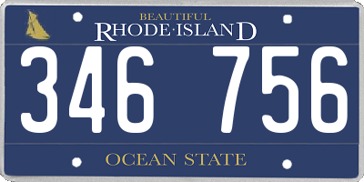 RI license plate 346756